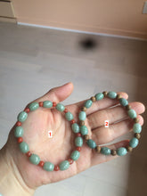 Load image into Gallery viewer, 9.2x8.1mm 100% natural type A green jadeite jade olive shape(LU LU TONG) beads bracelet AZ23

