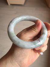 Load image into Gallery viewer, 56.3mm certified Type A 100% Natural light green/white/purple chubby round cut Jadeite Jade bangle E65
