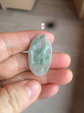 Load image into Gallery viewer, 100% Natural type A light green safe and sound pendant with the carved hieroglyph of &quot;Buddha&quot; jadeite Jade pendant group B99
