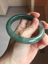 Load image into Gallery viewer, 59.5mm Certified 100% natural Type A oily dark green/ gray (老油青) jadeite jade bangle PB288-3355
