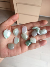 Load image into Gallery viewer, Type A 100% Natural icy watery sunny green/purple/white Jadeite Jade Peach Pendant group BL48
