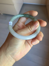 Load image into Gallery viewer, 56mm certified Type A 100% Natural white light green purple with brown red flying dandelions slim round cut Jadeite Jade bangle PE121-3711
