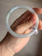Load image into Gallery viewer, 58mm certified Type A 100% Natural white light green purple gray slim round cut Jadeite Jade bangle PB252-3720
