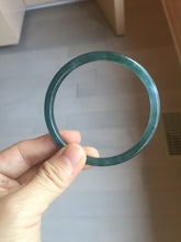 Load image into Gallery viewer, 60.7mm Certified Type A 100% Natural ice watery dark blue/green/purple/gray/black Guatemala slim round cut Jadeite bangle AZ149-2490
