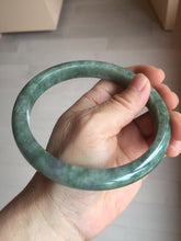 Load image into Gallery viewer, 75.8mm certified Type A 100% Naturaloily dark green gray(油青) purple plus size Jadeite Jade bangle AZ179-1028
