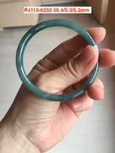 Load image into Gallery viewer, Sale! 56-62mm Certified type A 100% Natural dark green/blue/black/gray slim round cut Guatemala  Jadeite bangle(different size with defects) group GL31
