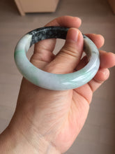 Load image into Gallery viewer, 53.5mm certified 100% natural Type A sunny green dark green purple  jadeite jade bangle AA34-4258
