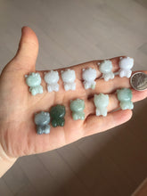 Load image into Gallery viewer, Type A 100% Natural oily dark green/light green/purple/white jadeite jade cat kitty pendant PD200
