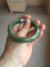 Load image into Gallery viewer, 56mm certified 100% natural Type A oliy dark green(油青) brown jadeite jade bangle BS101-4047
