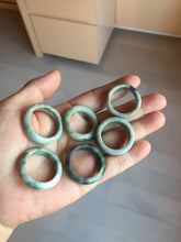 Load image into Gallery viewer, Size 7 3/4-13 100% natural type A light green/black/white/brown jadeite band ring group PD197
