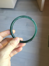 Load image into Gallery viewer, 60mm Certified Type A 100% Natural light green/blue/gray Guatemala slim round cut Jadeite bangle PJ79
