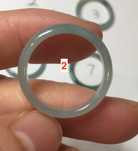 Load image into Gallery viewer, 17.7mm 7 1/2 100% natural type A icy watery green/blue icy watery Guatemala jadeite jade band ring group BP77
