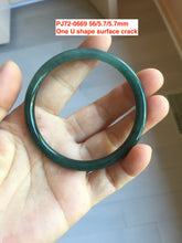 Load image into Gallery viewer, 55-62mm Certified type A 100% Natural dark green/blue/black slim round cut Guatemala Jadeite bangle(different size with defects) group GL30

