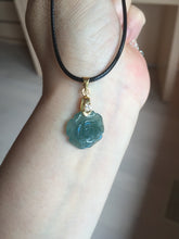 Load image into Gallery viewer, 100% Natural blue green gray Guatemala jadeite Jade flower pendant group AR113
