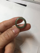 Load image into Gallery viewer, 100% natural type A ice watery oily dark green/gray/black(冰油青) jadeite jade band ring PC77
