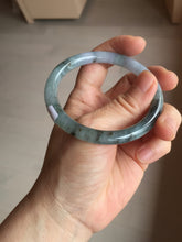 Load image into Gallery viewer, 55.3mm Certified Type A 100% Natural dark green/purple/gray round cut Jadeite bangle AA128-6937
