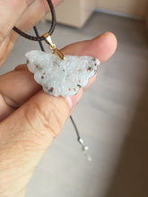 Load image into Gallery viewer, 100% Natural type A white brown Jadeite Jade Withered Leaf Butterfly(枯叶蝶) pendant PB215
