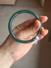 Load image into Gallery viewer, 56.3mm Certified Type A 100% Natural dark green/blue/gray with Guatemala slim round cut Jadeite bangle PH14-2352

