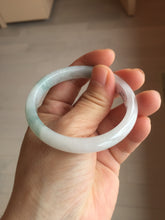 Load image into Gallery viewer, 52.5mm certified natural 100% natural Type A light green/white slim jadeite jade bangle BS91-6677
