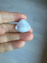 Load image into Gallery viewer, 100% Natural type A light purple white happy Buddha jadeite pendant BP182

