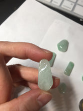 Load image into Gallery viewer, 100% Natural type A icy watery sunny green jadeite Jade bamboo/blessing melon pendant BM56
