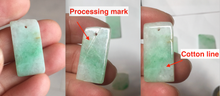 Load image into Gallery viewer, 100% Natural type A sunny green white square or rectangle Jadeite super thin Jade safe and sound pendant group AA45
