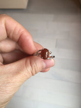 Load image into Gallery viewer, 100% natural type A icy watery light green sunny green brown red clear four-prong jadeite jade ring group PC9
