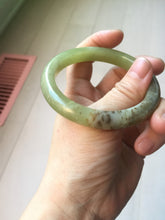 Load image into Gallery viewer, 55.5mm Certified Type A 100% Natural green yellow/sugar brown flying dandelions nephrite Jade bangle HN51-0488
