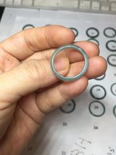 Load image into Gallery viewer, 18.8mm size 8 3/4 100% natural type A icy watery green/blue Guatemala jadeite jade band ring group PE27
