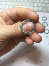 Load image into Gallery viewer, 16.7mm Size 6 1/4 100% natural type A icy watery dark green blue black gray Guatemala jadeite band ring group PE129
