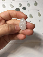 Load image into Gallery viewer, 100% Natural type A light green/light green/white/purple/gray jadeite Jade RuYi(如意) pendant PJ130
