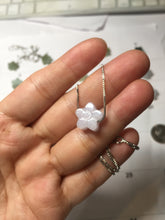 Load image into Gallery viewer, Type A 100% Natural light green/white/purple jadeite Jade flower Pendant group PC223
