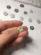 Load image into Gallery viewer, Type A 100% Natural light green/white/purple jadeite Jade Hawaiian flower Pendant AA66

