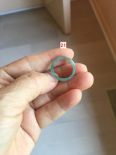 Load image into Gallery viewer, 16.3mm size5 3/4 100% natural type A icy watery green/blue icy watery Guatemala jadeite jade band ring group BP84
