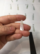 Load image into Gallery viewer, 100% Natural type A icy watery light green white narrow rectangle Jadeite Jade safe and sound pendant group BS139 Add on item
