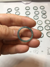 Load image into Gallery viewer, 17.5mm 7 1/4 100% natural type A icy watery green/blue icy watery Guatemala jadeite jade band ring group PJ33

