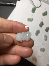 Load image into Gallery viewer, 100% natural type A icy watery jadeite jade green/white 3D PiXiu(貔貅) pendant group necklace F160
