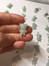 Load image into Gallery viewer, Type A 100% Natural icy watery light green sunny geen purple white clear jadeite jade cute baby bear pendant PH114 Add on item
