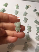 Load image into Gallery viewer, Type A 100% Natural icy watery light green sunny geen purple white clear jadeite jade cute baby bear pendant PH114 Add on item

