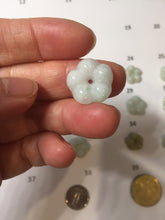 Load image into Gallery viewer, Type A 100% Natural light green/white/purple jadeite Jade Hawaiian flower Pendant AA66
