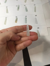Load image into Gallery viewer, 100% Natural type A icy watery light green white narrow rectangle Jadeite Jade safe and sound pendant group BS139 Add on item
