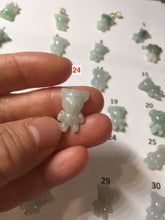 Load image into Gallery viewer, Type A 100% Natural icy watery light green sunny geen purple white clear jadeite jade cute baby bear pendant PH114 Add on item
