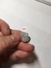 Load image into Gallery viewer, 100% natural type A icy watery jadeite jade green/white 3D PiXiu(貔貅) pendant group necklace F160
