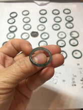 Load image into Gallery viewer, 17.5mm 7 1/4 100% natural type A icy watery green/blue icy watery Guatemala jadeite jade band ring group PJ33
