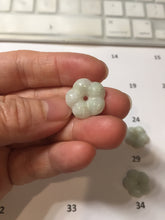 Load image into Gallery viewer, Type A 100% Natural light green/white/purple jadeite Jade Hawaiian flower Pendant AA66
