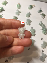 Load image into Gallery viewer, Type A 100% Natural icy watery light green sunny geen purple white clear jadeite jade cute baby bear pendant PH114 Add on item
