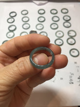 Load image into Gallery viewer, 17.5mm 7 1/4 100% natural type A icy watery green/blue icy watery Guatemala jadeite jade band ring group PJ33
