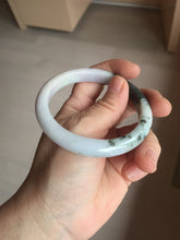 Load image into Gallery viewer, 54.5mm certified 100% natural Type A dark green/purple/white with green floating flowers jadeite jade bangle PB230-2822
