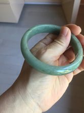 Load image into Gallery viewer, 61mm certified type A 100% Natural oily dark green gray Jadeite jade bangle PJ46-2867

