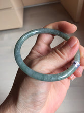 Load image into Gallery viewer, 56.6mm Type A 100% Natural Light Green/Gray/Black/Brown “Reed Flowers &amp; Snow” Guatemala Slim Round Cut Jadeite Bangle PJ130-1426
